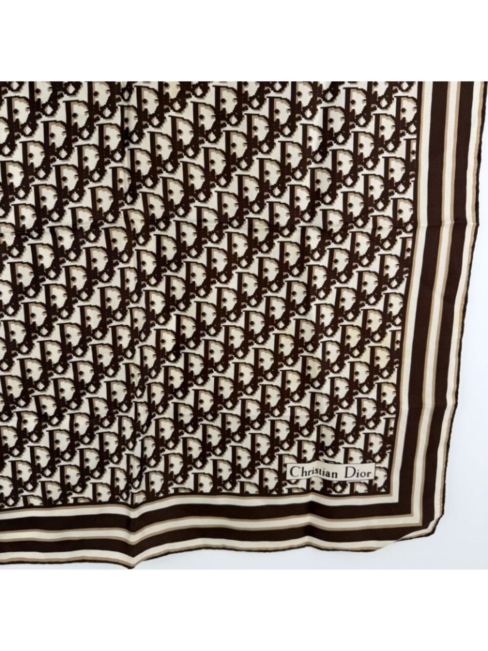 Dior Scarf Brown Silk Vintage - Picture 6 of 15